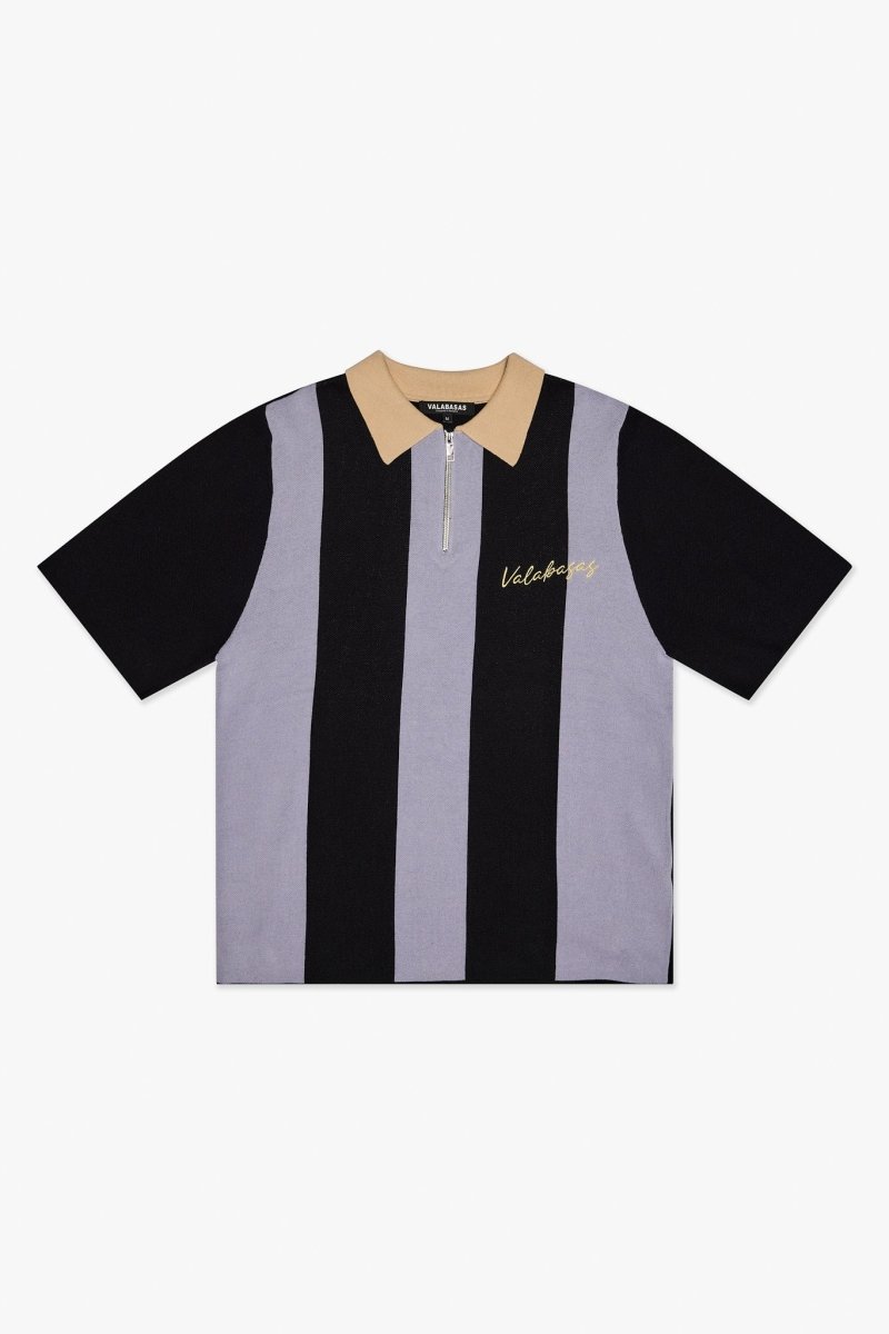 Getaway Woven Collar Half Zip Shirt Purple