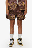 "GHOST HANDS" TAPESTRY SHORTS BROWN