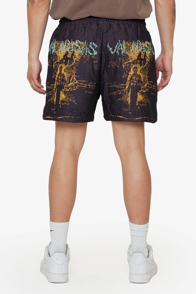 "GHOST HANDS" TAPESTRY SHORTS PURPLE