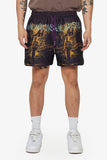"GHOST HANDS" TAPESTRY SHORTS PURPLE