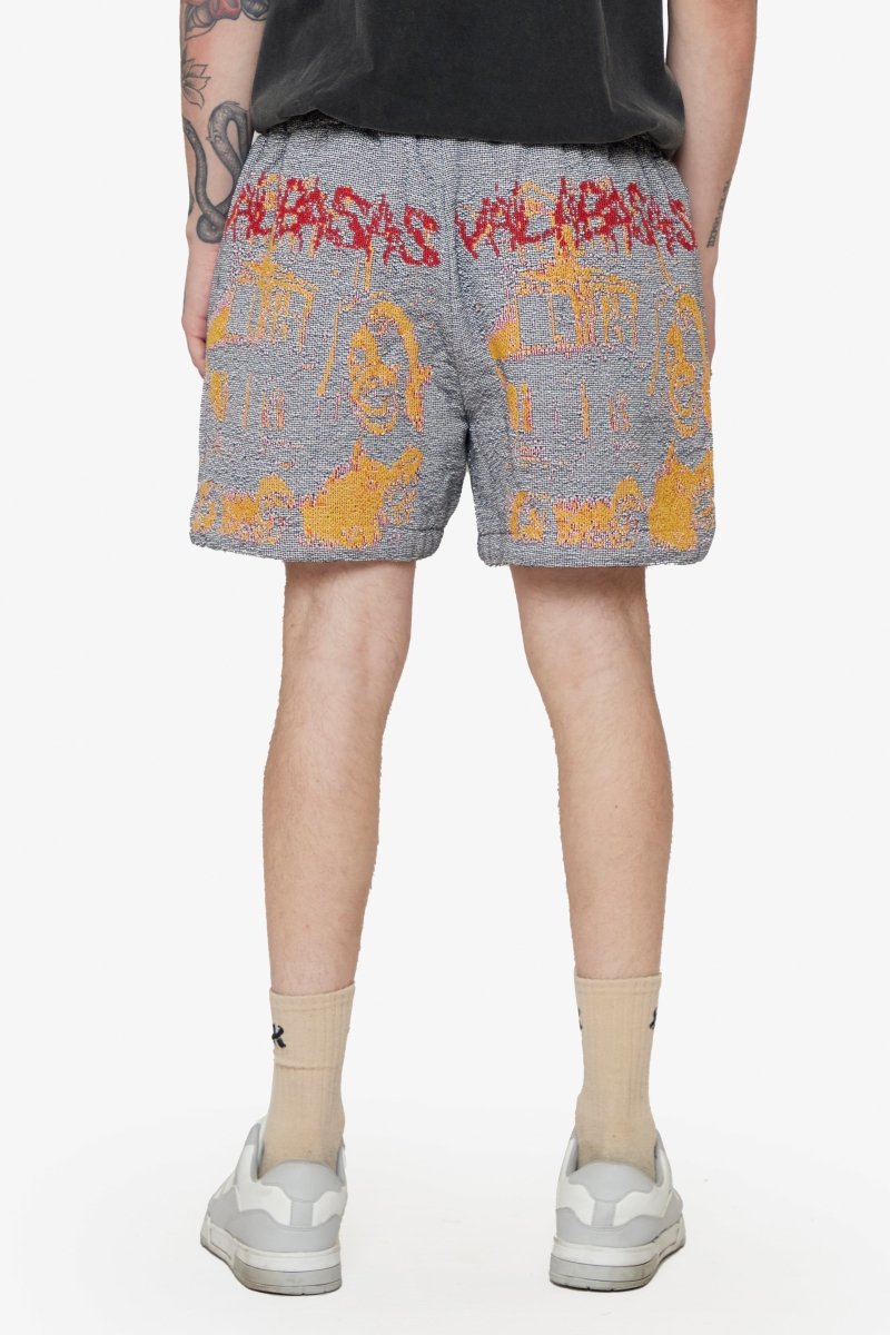 "GHOST HANDS" TAPESTRY SHORTS WHITE