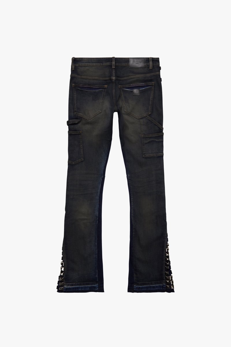 "GLAZ"  STACKED DK BLUE WASH