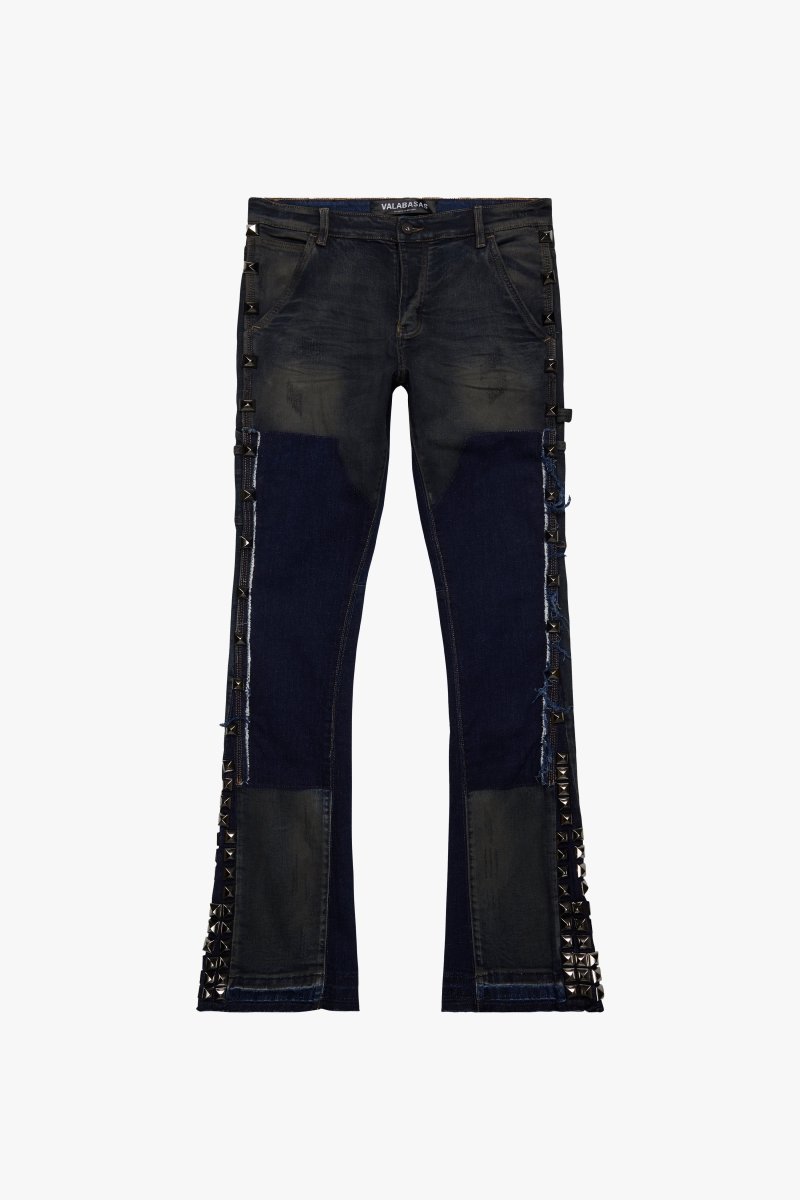 "GLAZ"  STACKED DK BLUE WASH