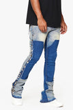 "GLAZ" STACKED FLARE JEAN BLUE BIANCA