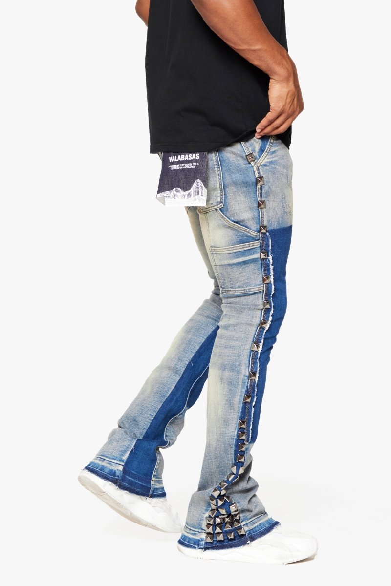 "GLAZ" STACKED FLARE JEAN BLUE BIANCA
