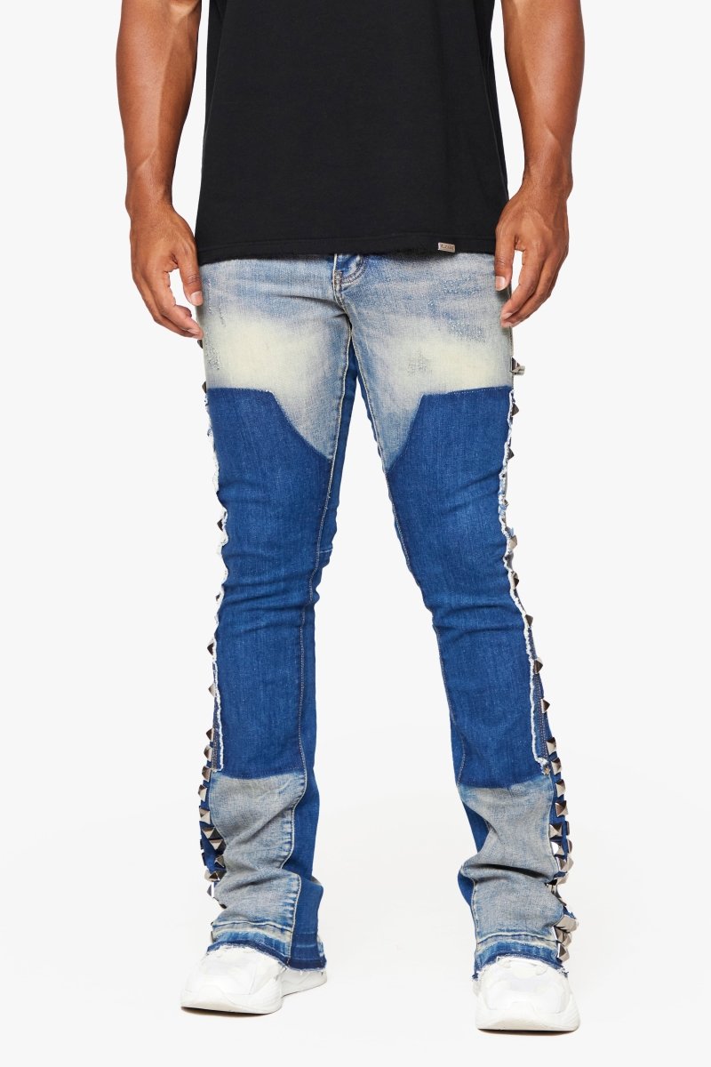"GLAZ" STACKED FLARE JEAN BLUE BIANCA