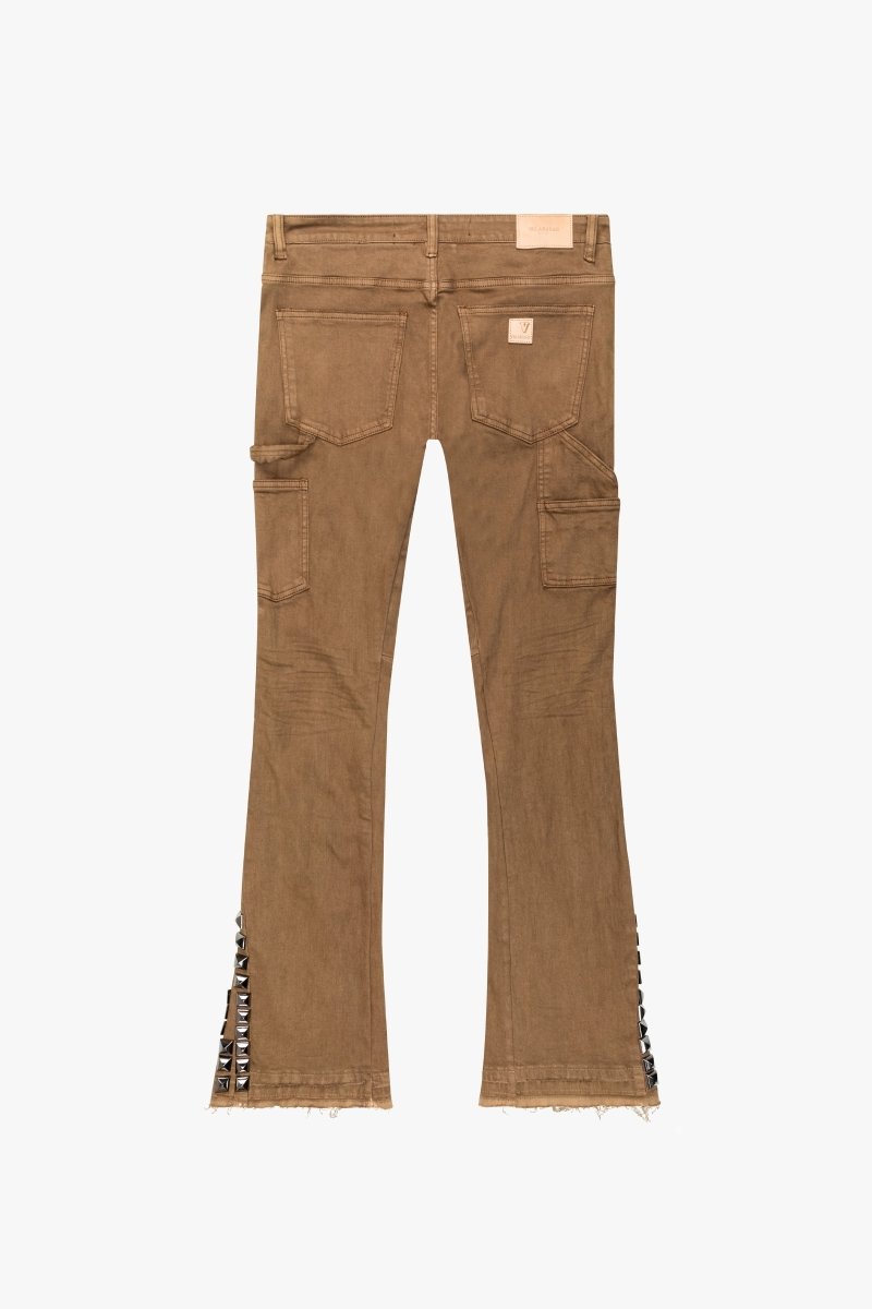 "GLAZ" STACKED FLARE JEAN SAND DRIFT