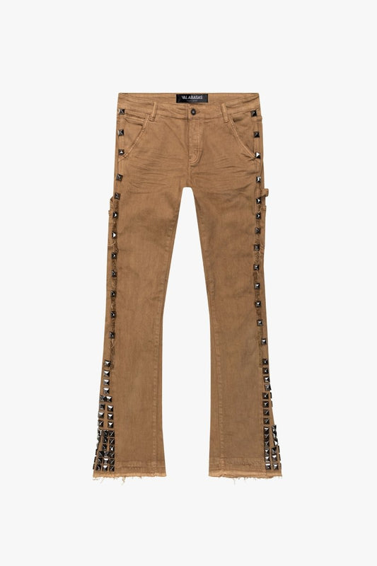 "GLAZ" STACKED FLARE JEAN SAND DRIFT