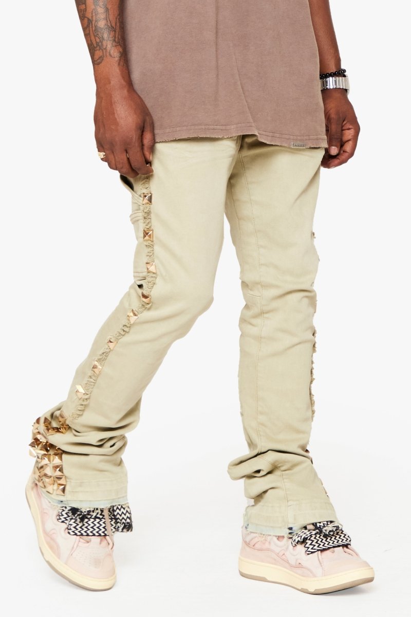 "GLAZ" STACKED FLARE JEAN SISAL