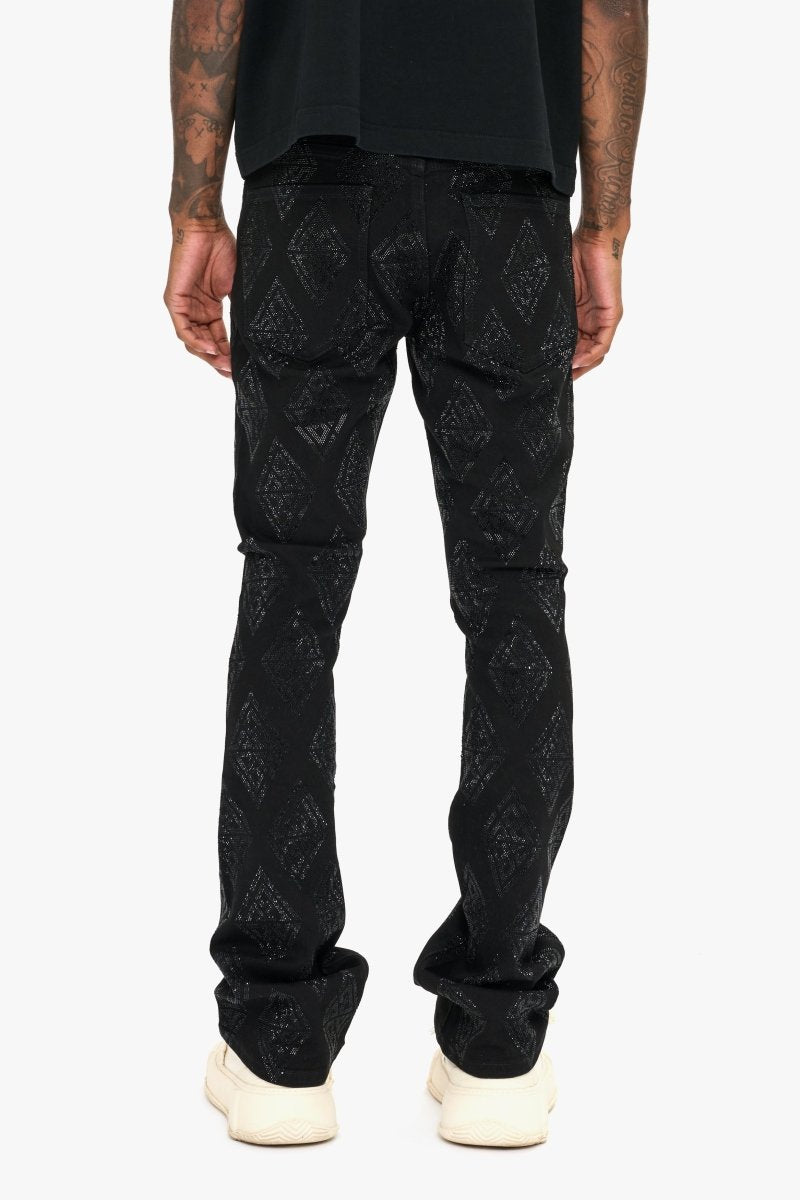 Glim Stacked Flare Jeans Black