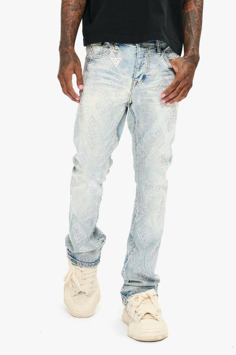 Glim Stacked Flare Jeans Light Blue Wash