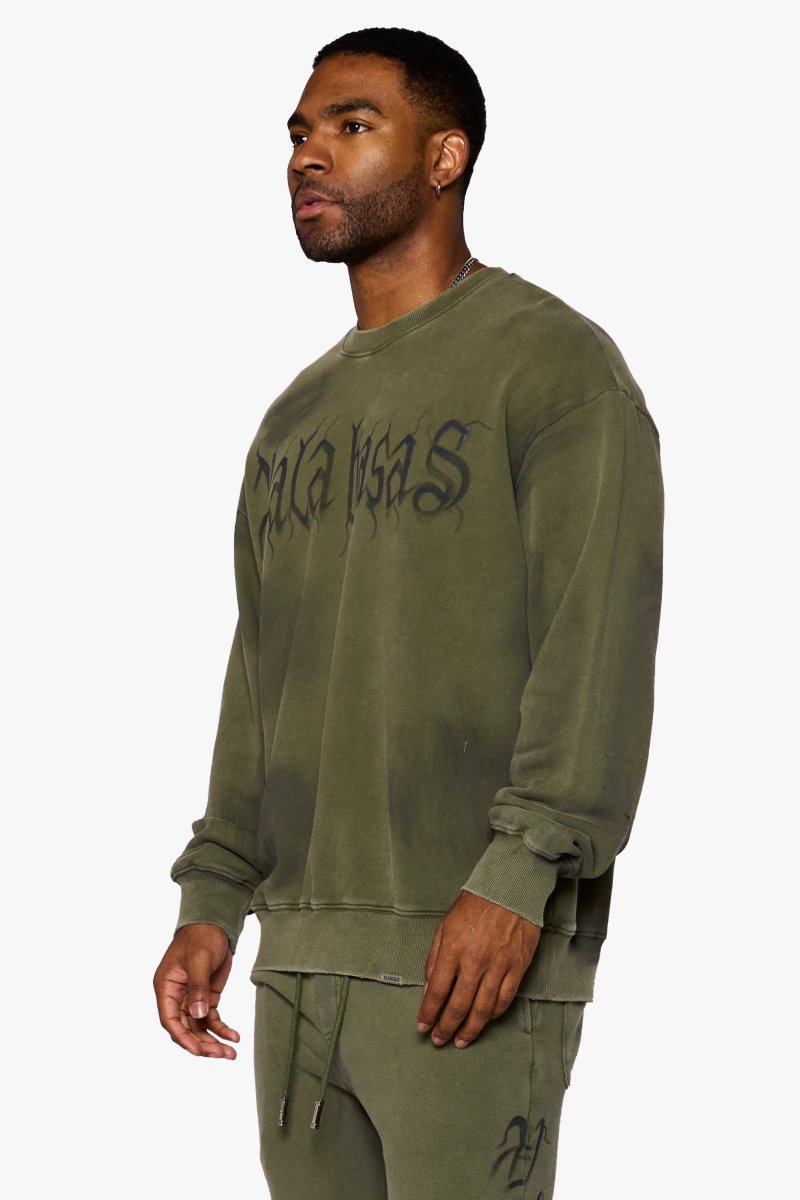 "GLYPHIQUE" LONG SLEEVE OLIVE