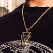 Dual Arrow Gold Necklace Pendant & Rope Chain