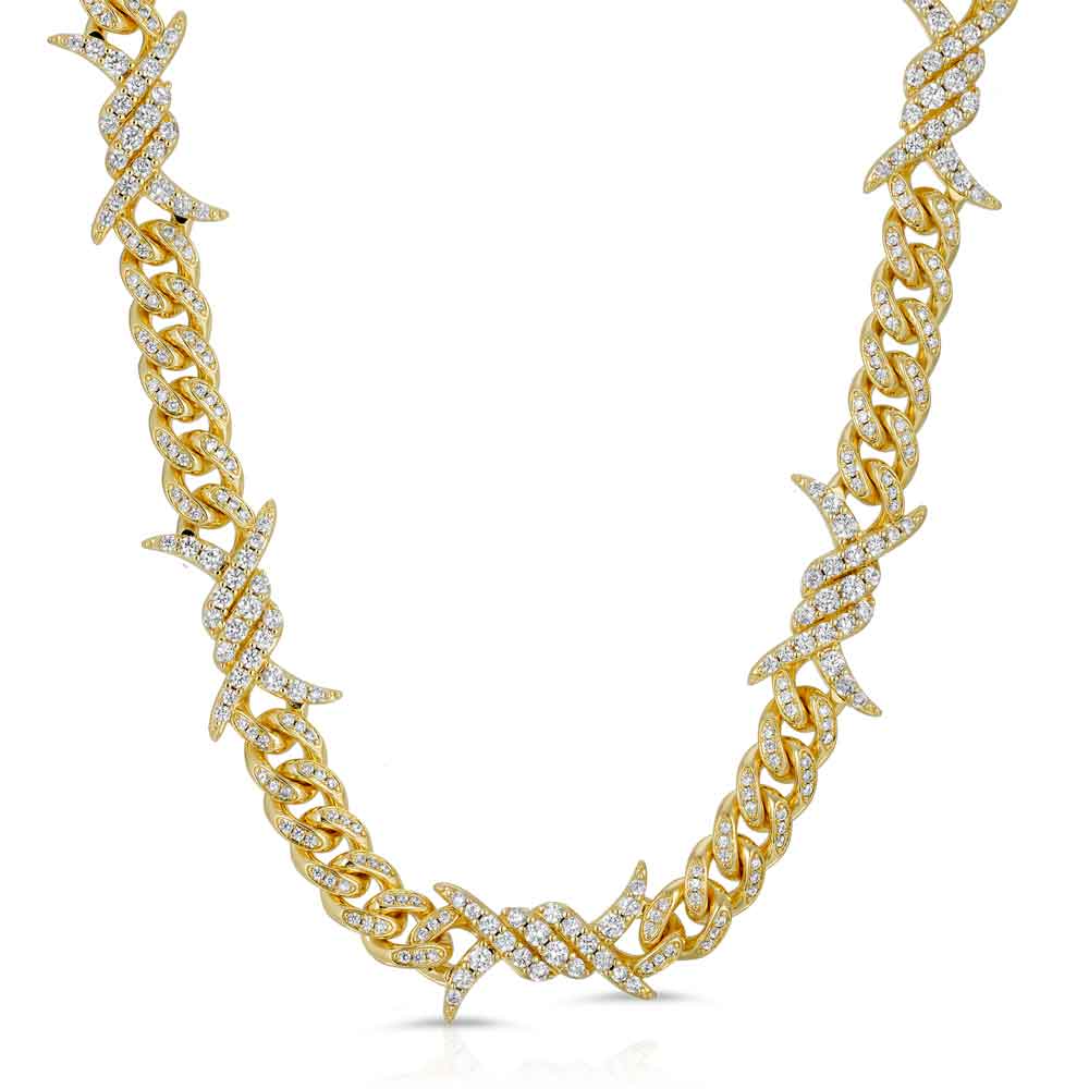Diamond Barbwire Cuban Link Chain