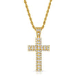 Emerald Cross Necklace Pendant & Rope Chain