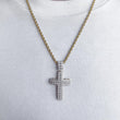 10k Solid Gold Diamond Cross Necklace Pendant 1.35 CTW