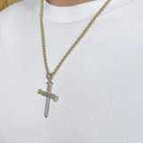 10k Solid Gold Diamond Nails Cross Pendant (.55 CTW)