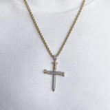 10k Solid Gold Diamond Nails Cross Pendant (.55 CTW)