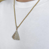 10k Solid Gold Diamond Pyramid Necklace Pendant .50 CTW