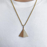 10k Solid Gold Diamond Pyramid Necklace Pendant .50 CTW