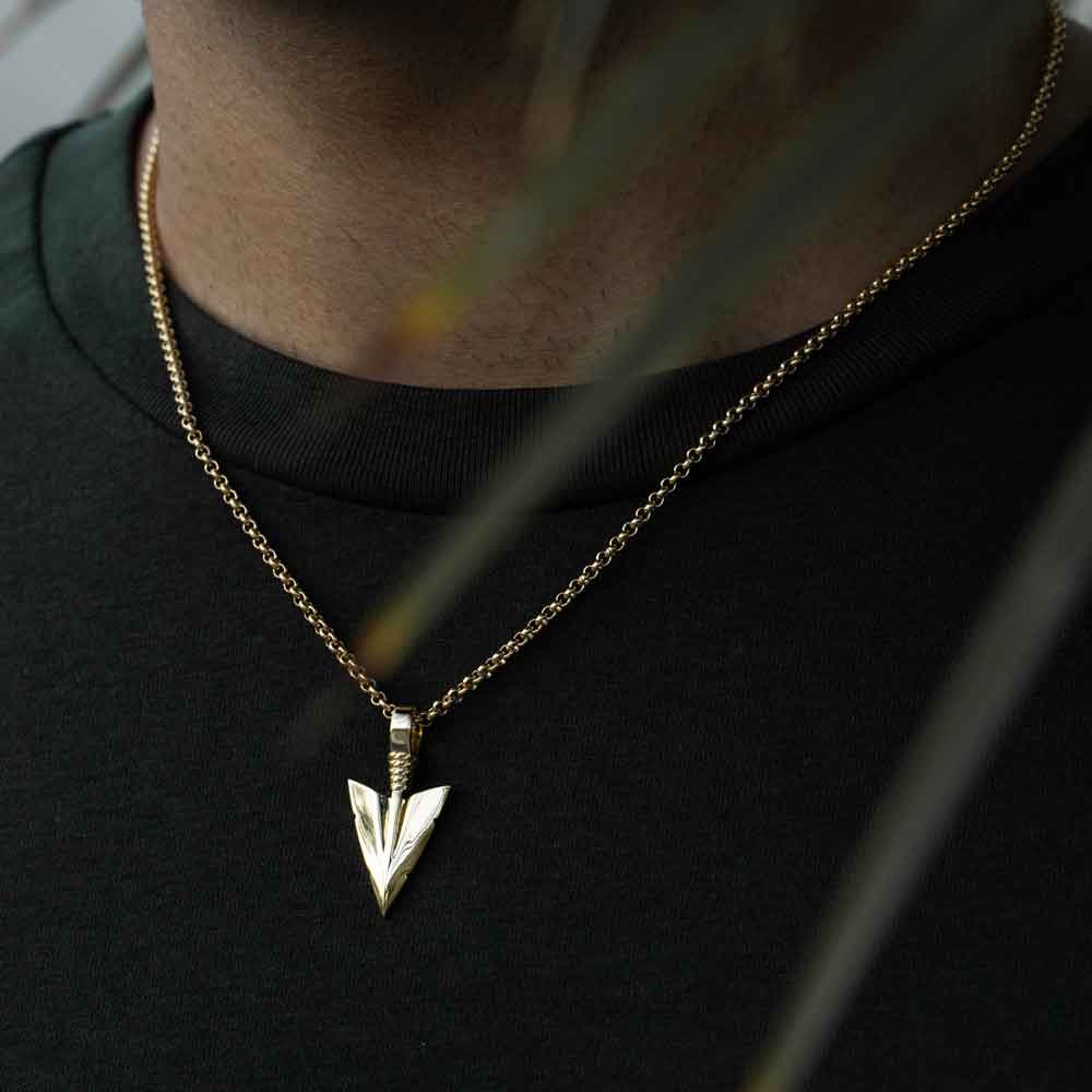 Arrowhead Pendant Necklace & Cable Chain