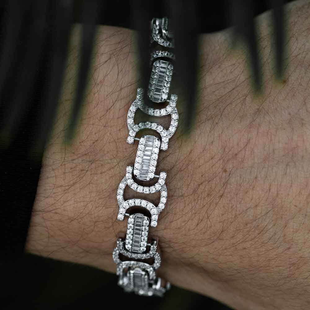 Diamond Baguette Byzantine Bracelet