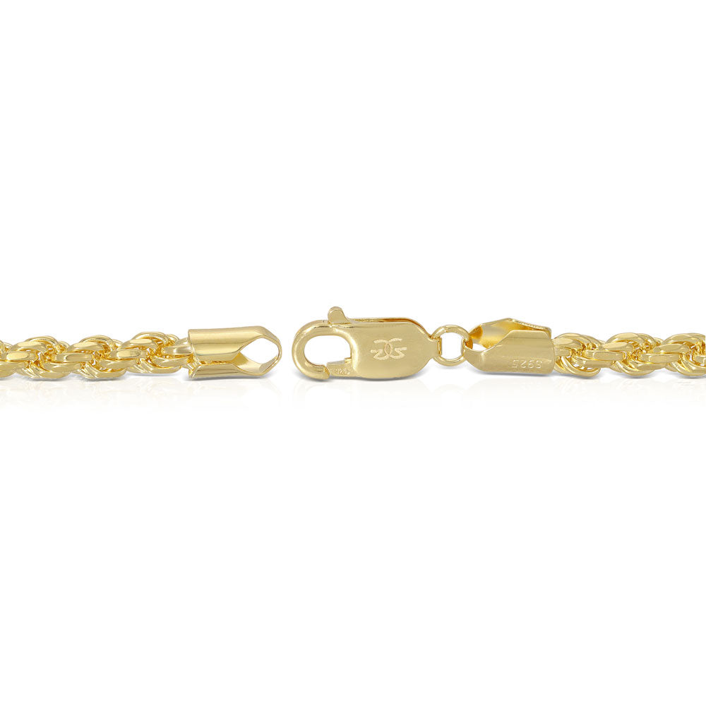 Vermeil Rope Bracelet 4mm