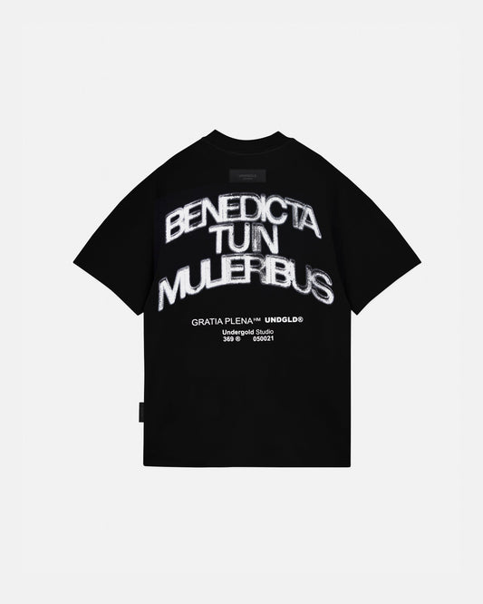 Gratia Plena Benedicta Tshirt Black