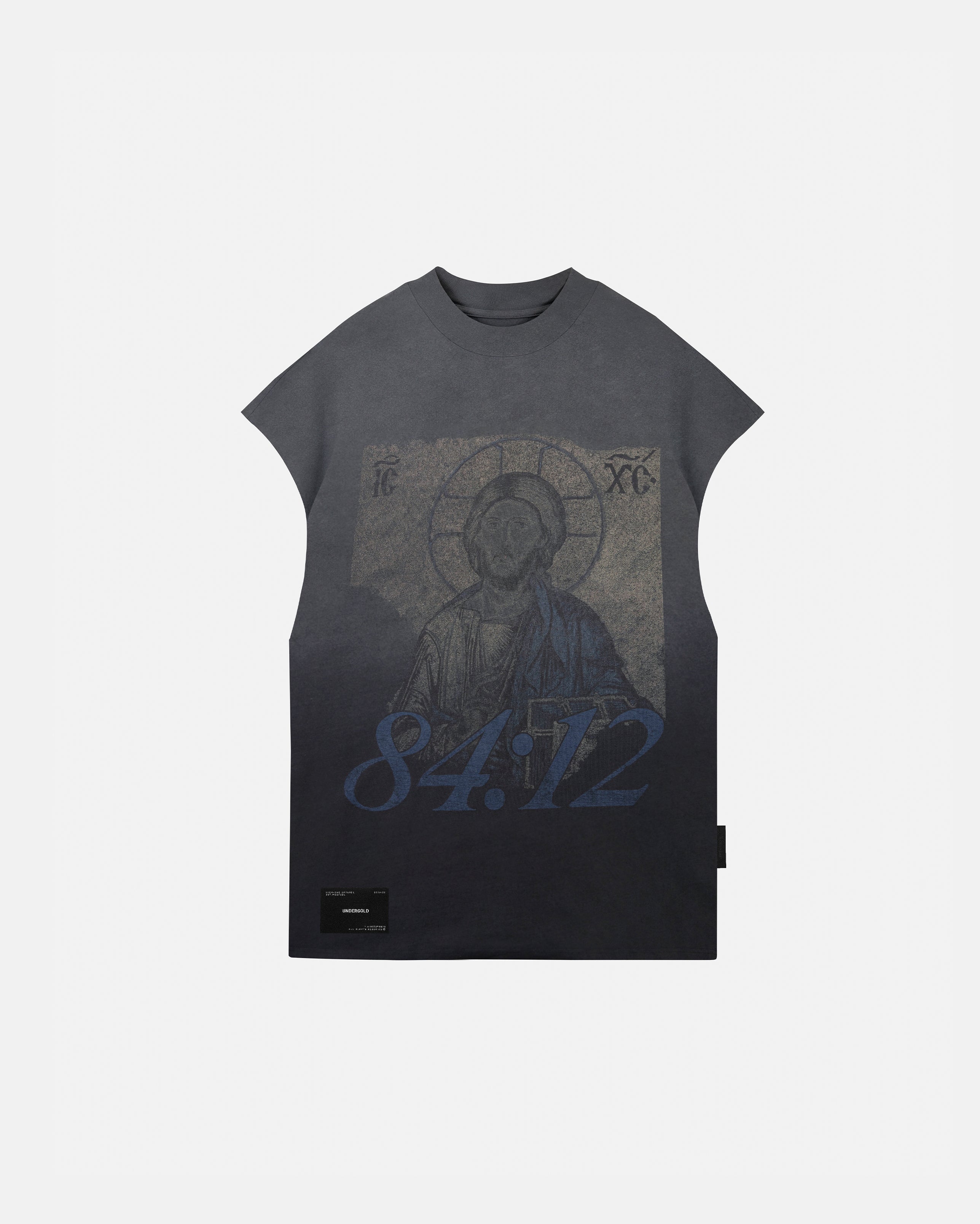 Gratia Plena Pantocrator Sleeveless Tshirt Faded Black