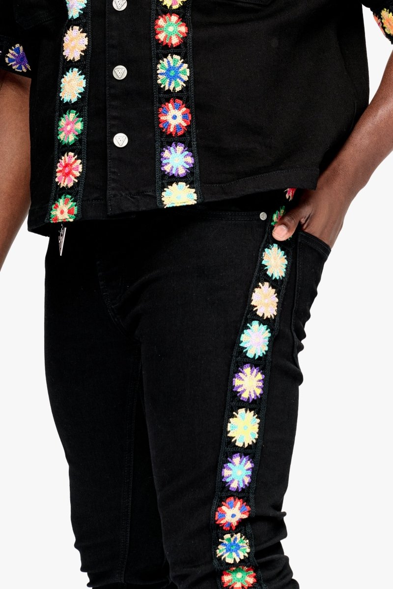 Groovy Stacked Flare Jean Jet Black