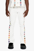 Groovy Stacked Flare Jean White