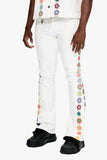 Groovy Stacked Flare Jean White