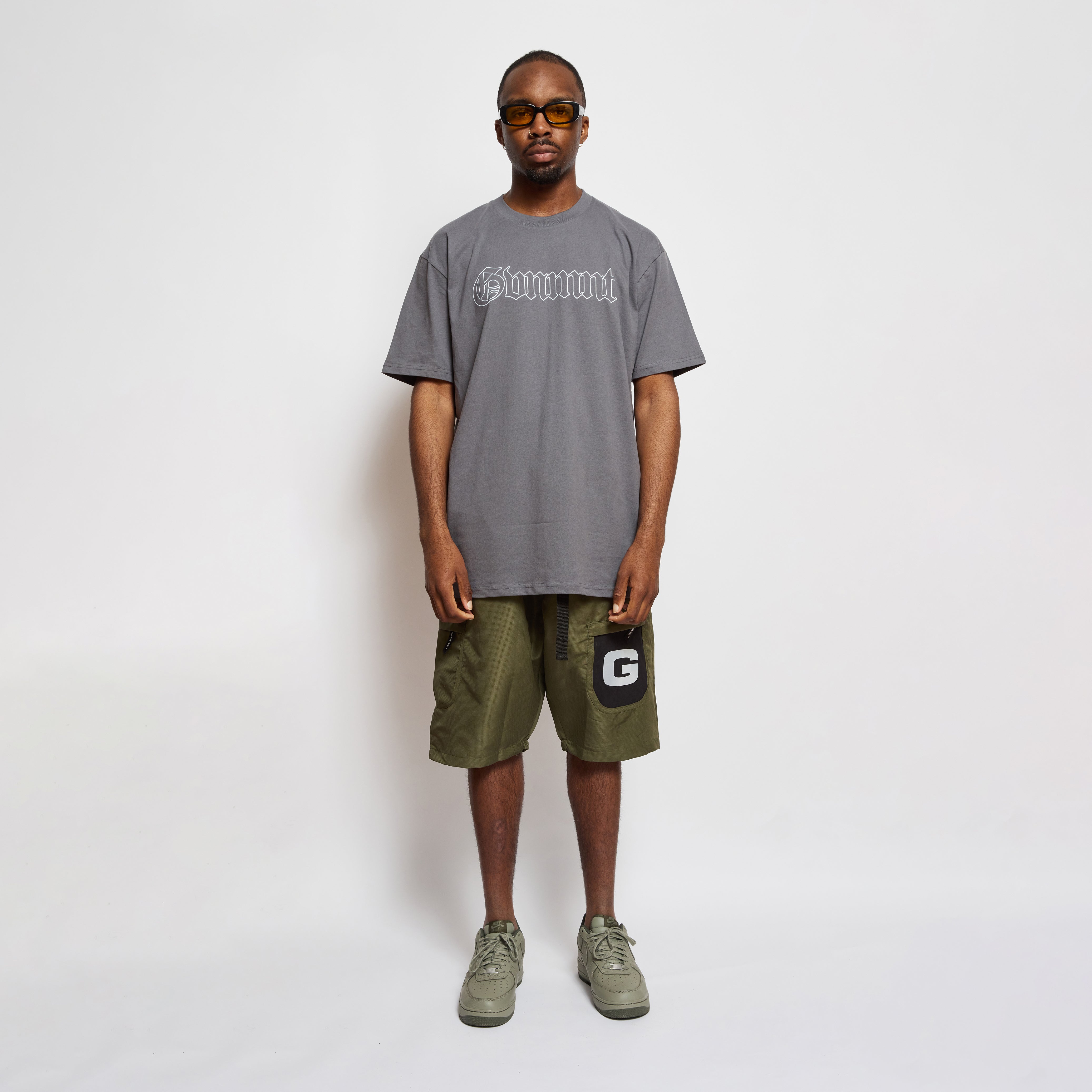 Old English Hollowed Tee - Smoke