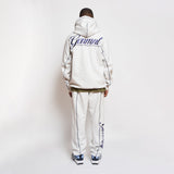Scripted Embroidered Jog Pant - Light Heather / Navy