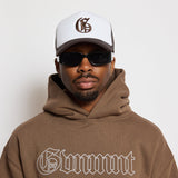 Old English Trucker Cap - Chocolate / White