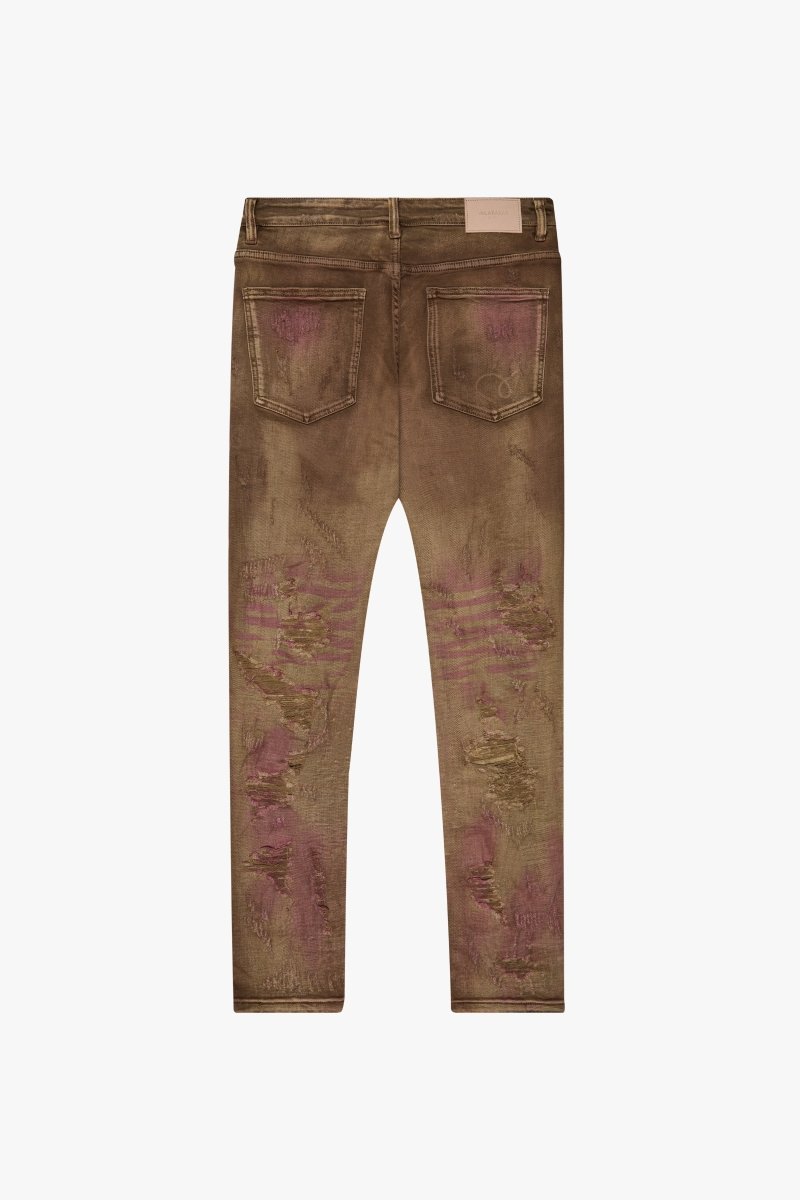"HARVEST" SKINNY BROWN WASH