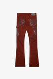 "HOSSAM" STACKED FLARE JEAN DIRTY BROWNISH