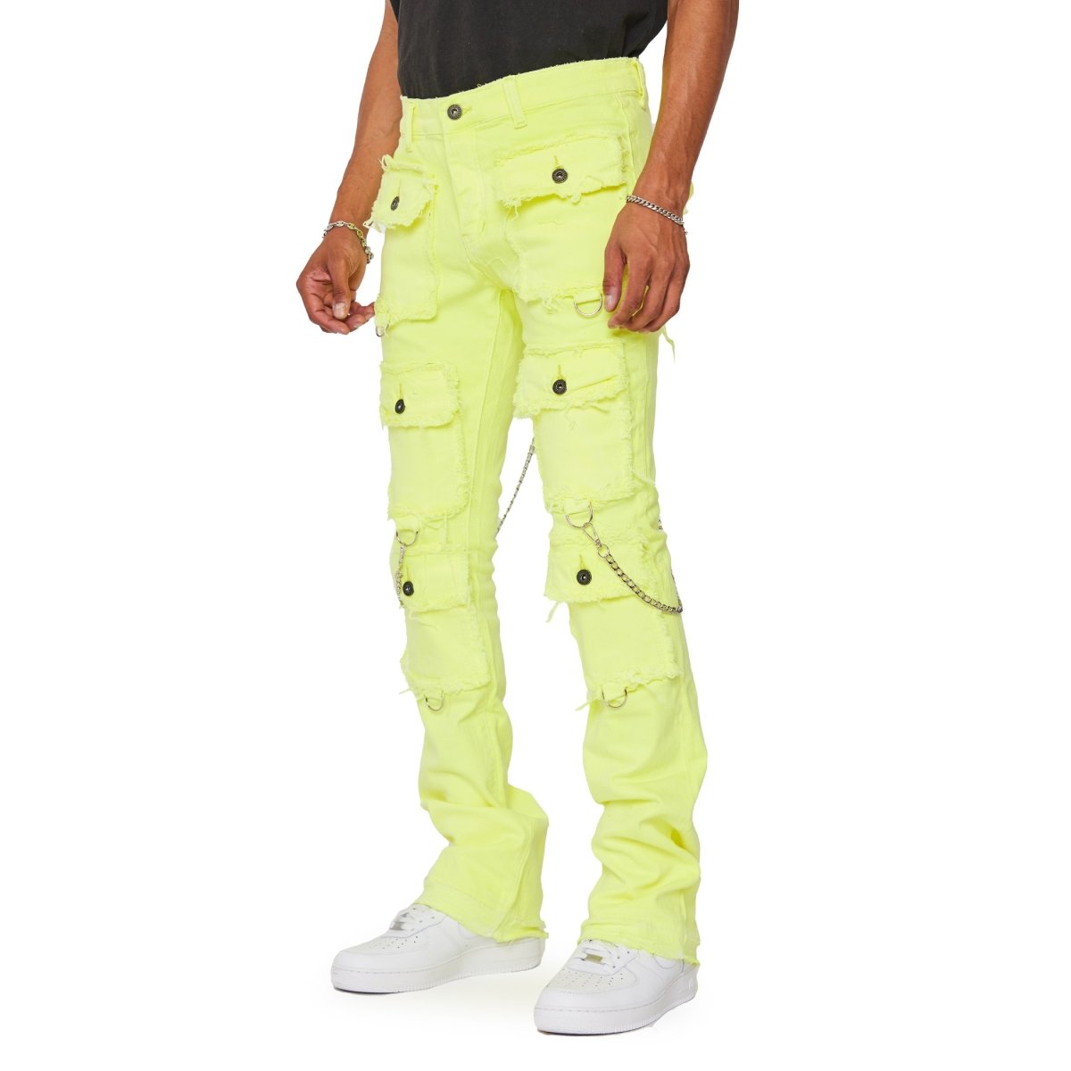 “HYBRID” JEANS VERDE LIME