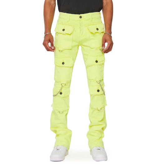 “HYBRID” JEANS VERDE LIME