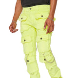 “HYBRID” JEANS VERDE LIME