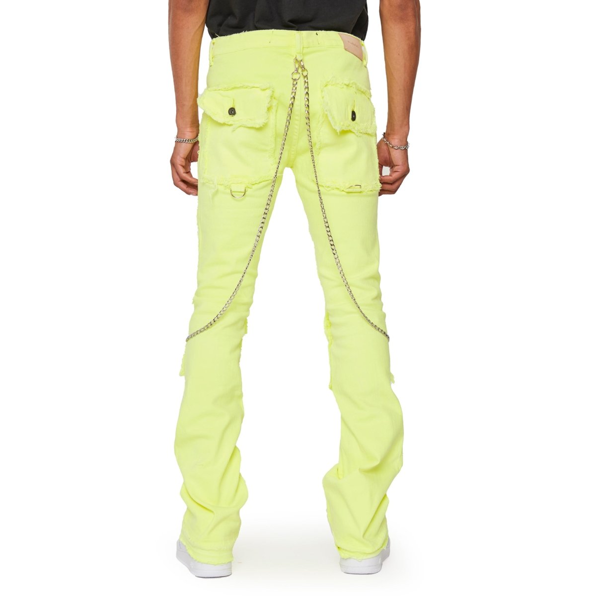 “HYBRID” JEANS VERDE LIME