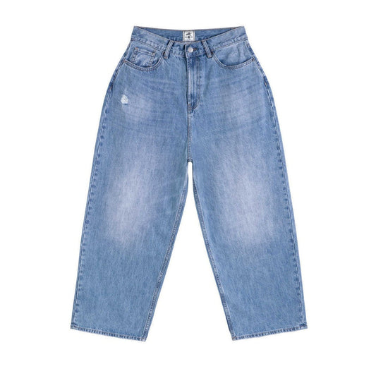 13.5oz Blue Washed Baggy Jeans