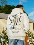 Floral Embroidery Style Zip Up Hoodie