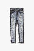 "IMPERIOR" SKINNY BLUE/BLACK WASH