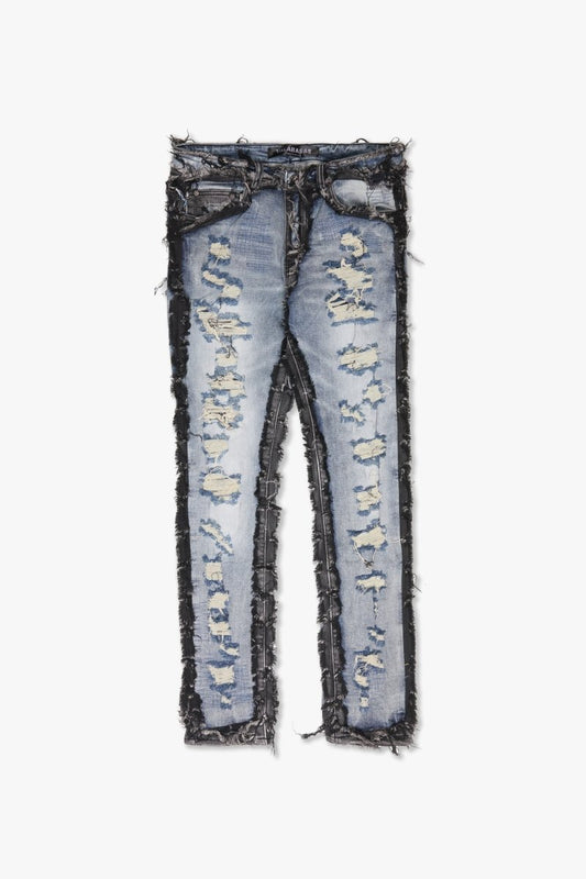 "IMPERIOR" SKINNY BLUE/BLACK WASH