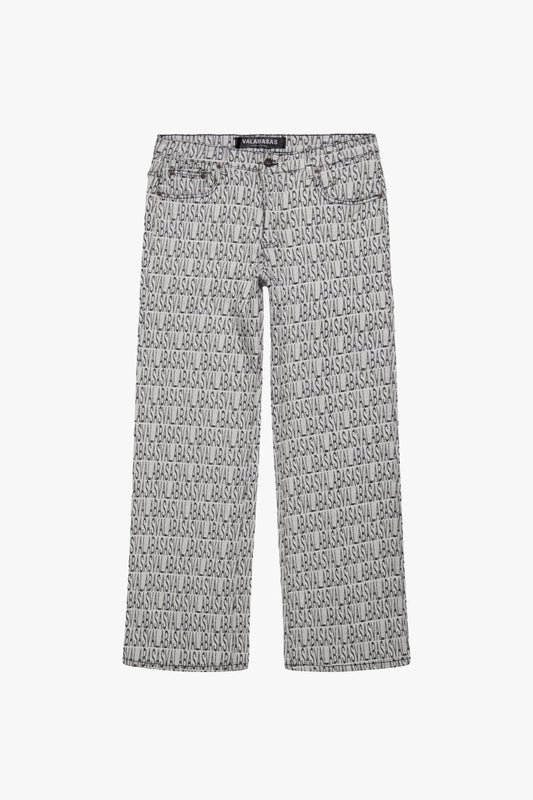 "IMPRINT" BAGGY DENIM JEAN BLACK WHITE