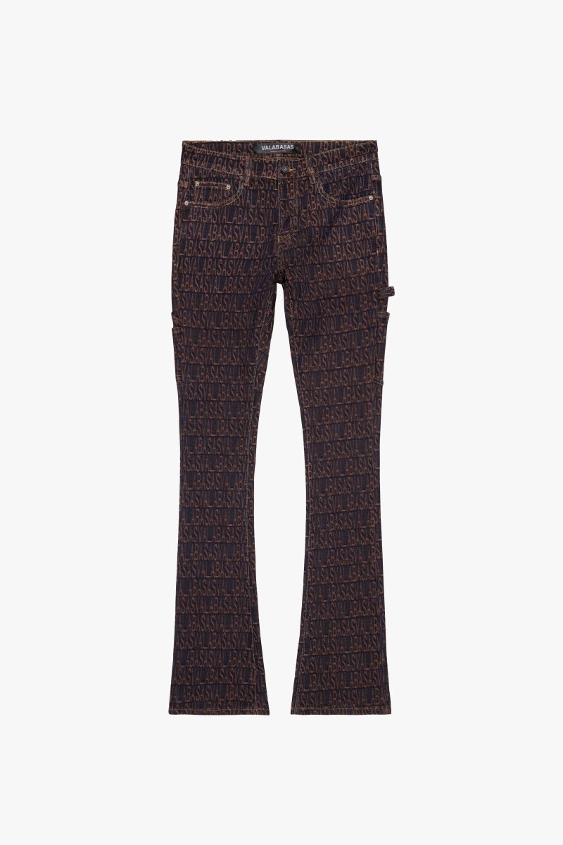 "IMPRINT” STACKED FLARE JEAN BLACK ORANGE