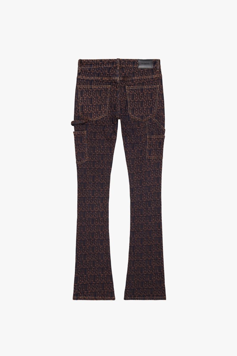 "IMPRINT” STACKED FLARE JEAN BLACK ORANGE