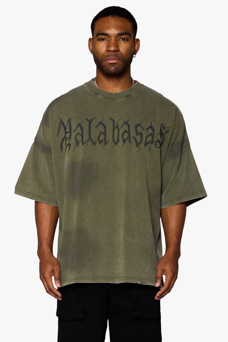 "INKED ENELGANCE" OVERSIZED TEE VINTAGE OLIVE