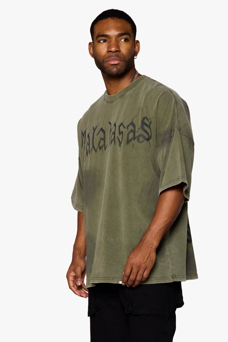 "INKED ENELGANCE" OVERSIZED TEE VINTAGE OLIVE